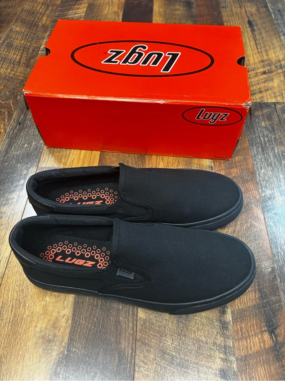Lugz Men’s Black clipper classic Slip-On Canvas Loafers Size 11W New in Box